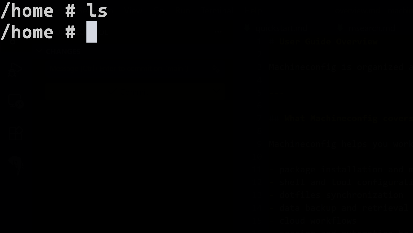 Fresh minimal machine state